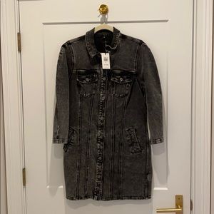 Acid washed denim dress new
